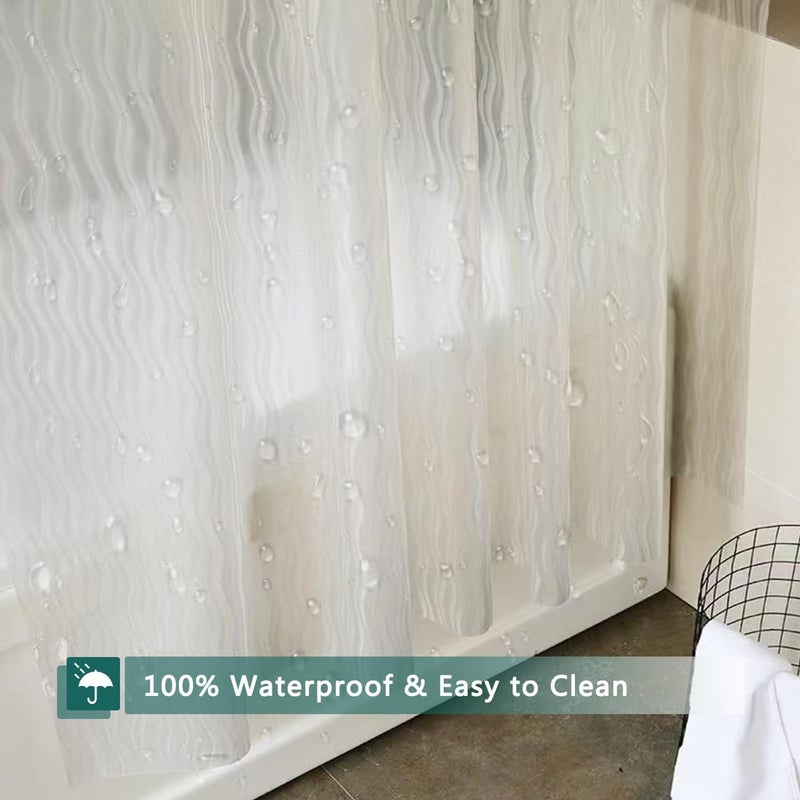 jssablo Shower Curtain Liner, 100% Waterproof Eva Shower Curtains with 3 Duty Heavy Bottom Magnets and 12 Rust Proof Grommets, 72x72 Weighted Shower Liner for Shower Stall, Bathtubs - Image 4
